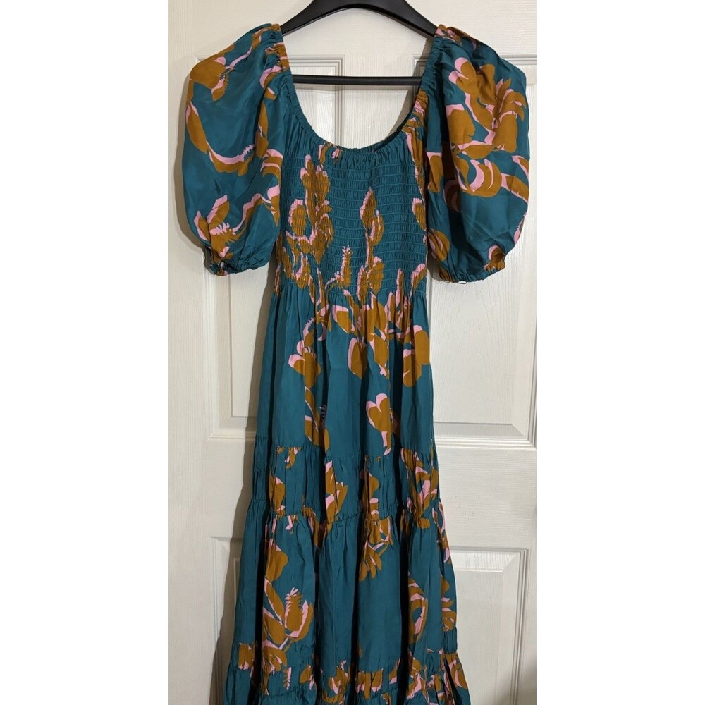 NWT La Ligne Pyper Dress Jade Cognac Bubblegum Floral Print 100% Silk Size S - Picture 6 of 16